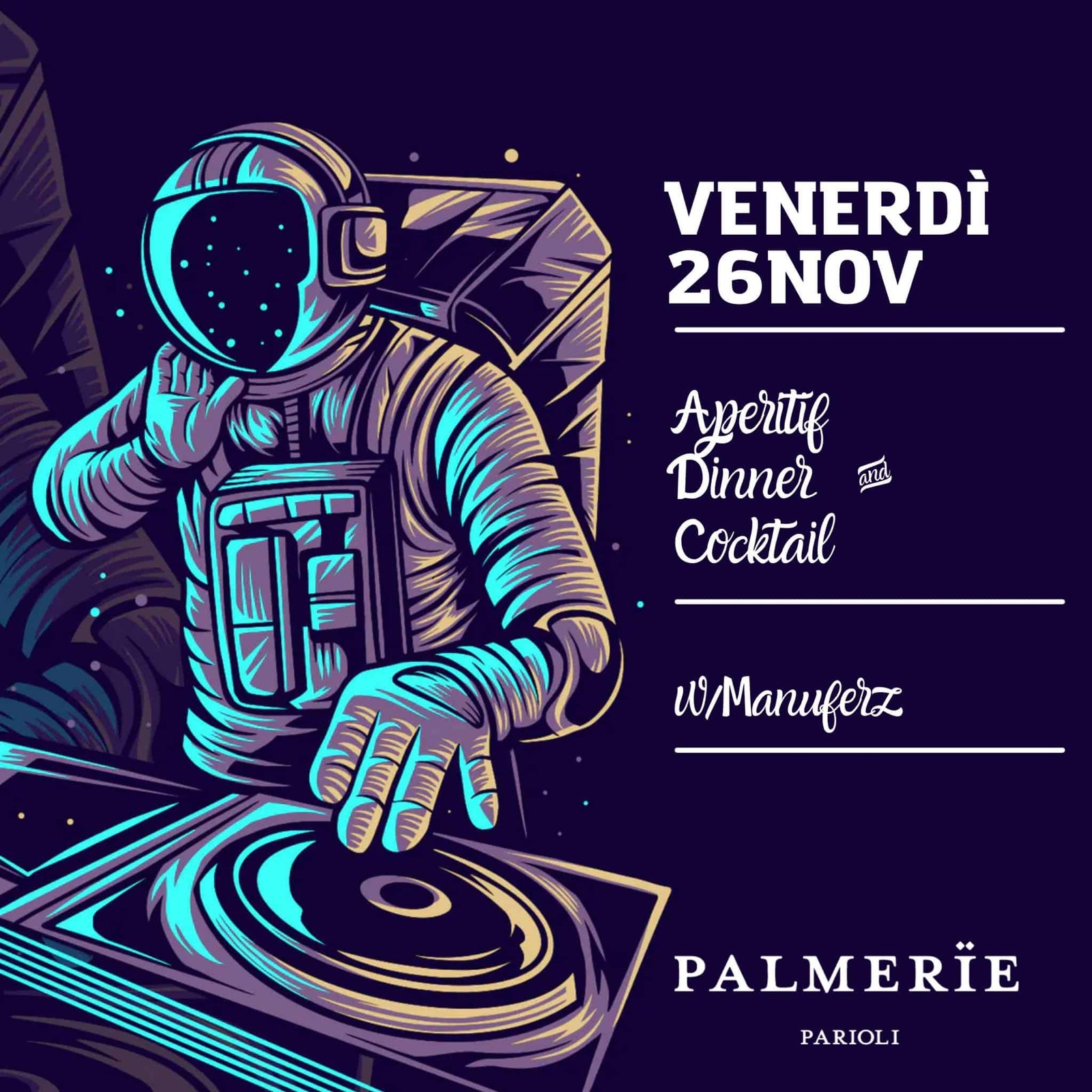 Aperitivo Palmerie Parioli venerdì 26 novembre 2021