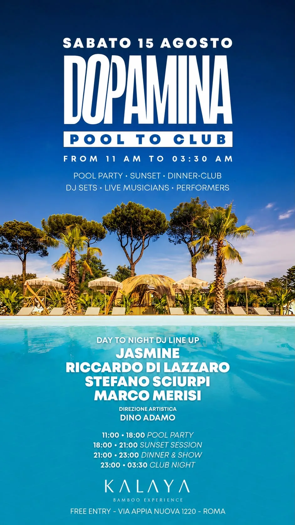 Dopamina Pool to Club — Ferragosto al Kalaya Roma 2026