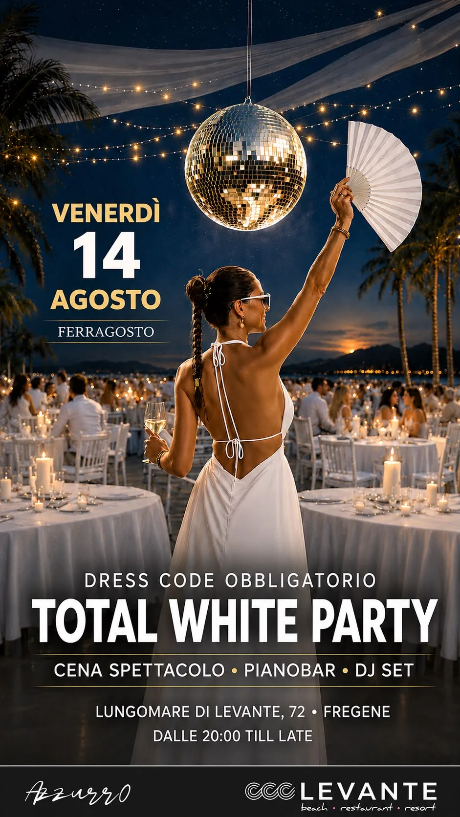 Total White Party di Ferragosto al Levante Beach Fregene 2026