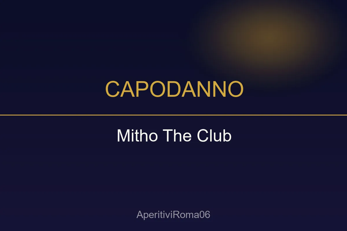 Capodanno 2027 al Mitho The Club