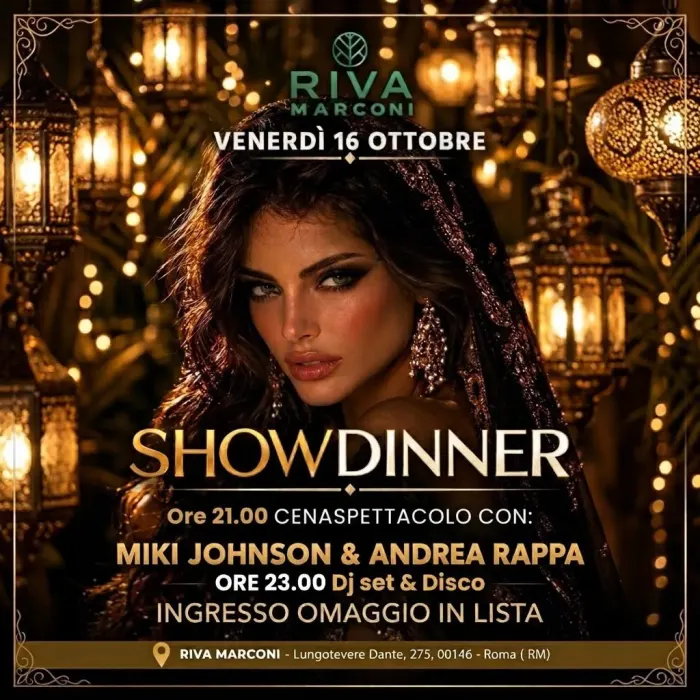 Riva Marconi - Cena Spettacolo e Discoteca sul Lungotevere