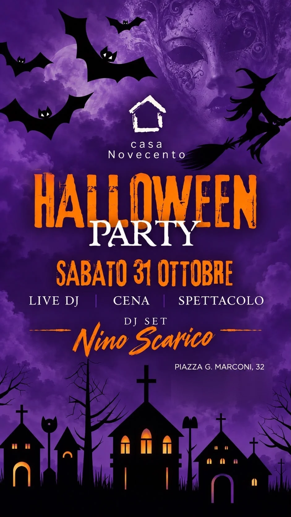 Halloween Party a Casa 900: cena, spettacolo e dj set